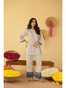 Pink Cactii - Beige Floral Relaxed Co-ord Set