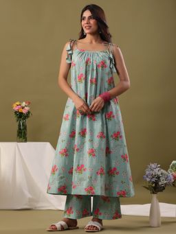 Rimeline - Green Floral Regular Co-ord Set