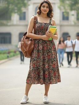 Varanga - Women Multi-Color Floral Printed Dress