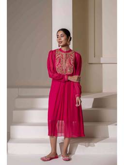 Rasasvada - Red Embroidered Ethnic Dress