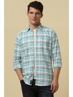 Allen Solly - Men Blue Checks Full Sleeves Casual Shirt