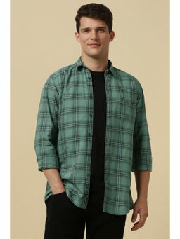 Allen Solly - Men Green Checks Full Sleeves Casual Shirt