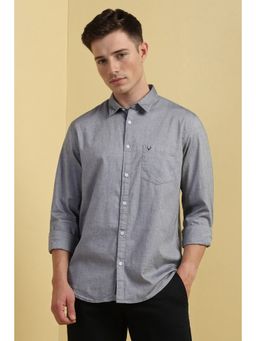 Allen Solly - Men Grey Textured Full Sleeves Casual Shirt