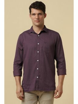 Allen Solly - Men Purple Printed Full Sleeves Casual Shirt