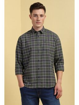 Allen Solly - Men Green Checks Full Sleeves Casual Shirt