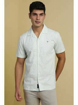 Allen Solly - Men White Printed Half Sleeves Casual Shirt
