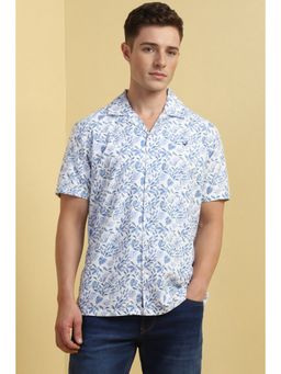Allen Solly - Men White Printed Half Sleeves Casual Shirt