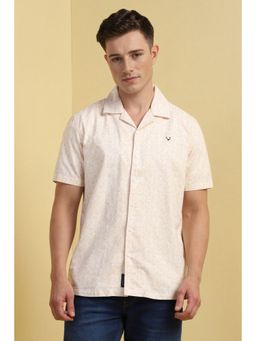 Allen Solly - Men Beige Printed Half Sleeves Casual Shirt