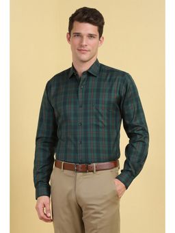 Allen Solly - Men Green Checks Full Sleeves Formal Shirt