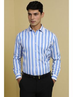 Allen Solly - Men Blue Stripes Full Sleeves Formal Shirt