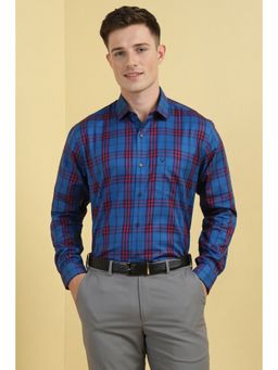 Allen Solly - Men Blue Checks Full Sleeves Formal Shirt