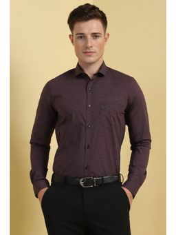 Allen Solly - Men Purple Printed Full Sleeves Formal Shirt