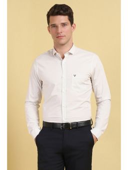 Allen Solly - Men White Printed Full Sleeves Formal Shirt
