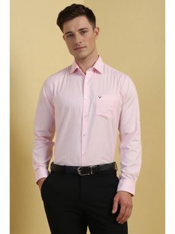Allen Solly - Men Pink Textured Full Sleeves Formal Shirt