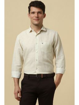 Allen Solly - Men Cream Printed Full Sleeves Casual Shirt