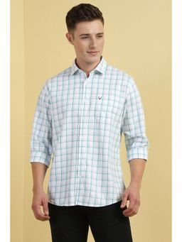 Allen Solly - Men White Checks Full Sleeves Casual Shirt