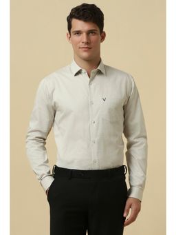 Allen Solly - Men Cream Printed Full Sleeves Formal Shirt