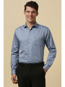 Allen Solly - Men Blue Printed Full Sleeves Formal Shirt