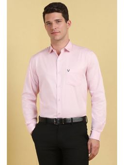 Allen Solly - Men Pink Solid Full Sleeves Formal Shirt