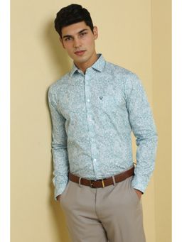 Allen Solly - Men Green Printed Full Sleeves Formal Shirt