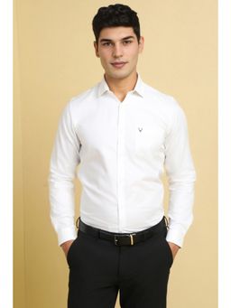 Allen Solly - Men White Textured Full Sleeves Casual Shirt