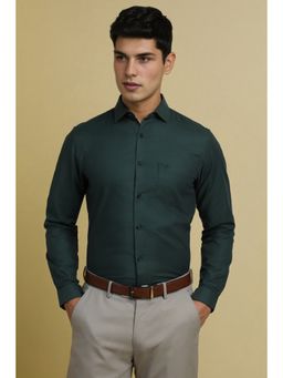 Allen Solly - Men Green Textured Full Sleeves Formal Shirt