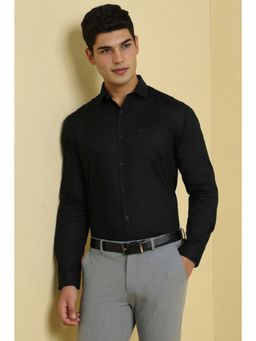 Allen Solly - Men Black Textured Full Sleeves Formal Shirt