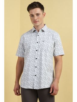 Allen Solly - Men Grey Printed Half Sleeves Casual Shirt