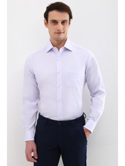 Allen Solly - Men Purple Printed Full Sleeves Formal Shirt