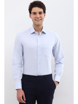 Allen Solly - Men Blue Textured Full Sleeves Formal Shirt