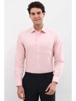 Allen Solly - Men Pink Textured Full Sleeves Formal Shirt