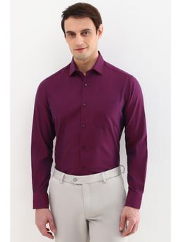 Allen Solly - Men Maroon Textured Full Sleeves Formal Shirt