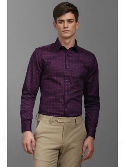 Louis Philippe - Men Purple Printed Full Sleeves Formal Shirt