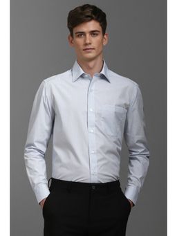 Louis Philippe - Men Blue Checks Full Sleeves Formal Shirt