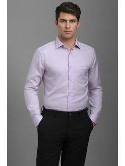 Louis Philippe - Men Purple Solid Full Sleeves Casual Shirt