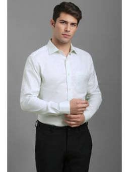 Louis Philippe - Men Green Textured Full Sleeves Casual Shirt