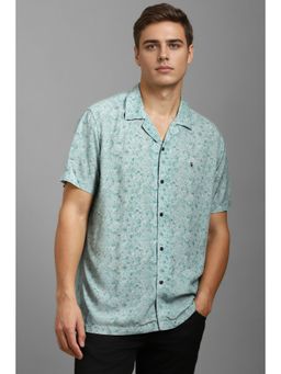 Louis Philippe - Men Green Printed Half Sleeves Casual Shirt
