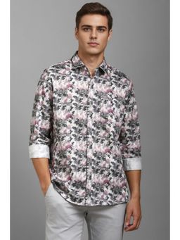 Louis Philippe - Men Grey Printed Full Sleeves Casual Shirt