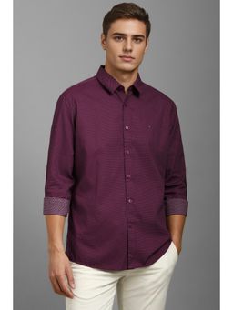 Louis Philippe - Men Purple Printed Full Sleeves Casual Shirt