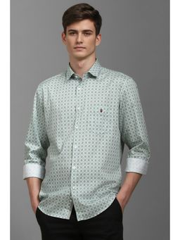 Louis Philippe - Men Green Printed Full Sleeves Casual Shirt
