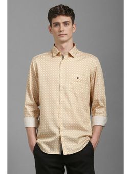 Louis Philippe - Men Yellow Printed Full Sleeves Casual Shirt