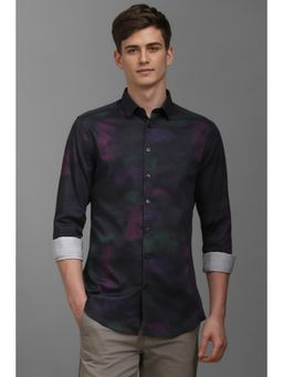 Louis Philippe - Men Black Printed Full Sleeves Casual Shirt