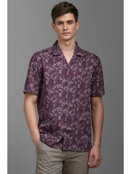 Louis Philippe - Men Purple Printed Half Sleeves Casual Shirt