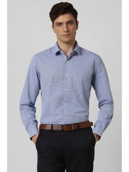 Peter England - Men Blue Checks Full Sleeves Formal Shirt