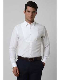 Peter England - Men White Solid Full Sleeves Formal Shirt