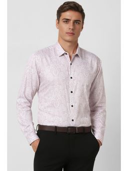 Van Heusen - Men White Printed Full Sleeves Casual Shirt