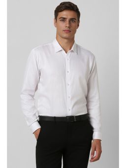 Van Heusen - Men White Printed Full Sleeves Casual Shirt