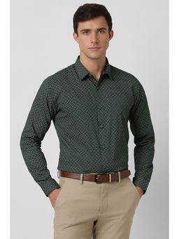 Van Heusen - Men Green Printed Full Sleeves Casual Shirt