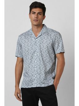 Van Heusen - Men Blue Printed Half Sleeves Casual Shirt