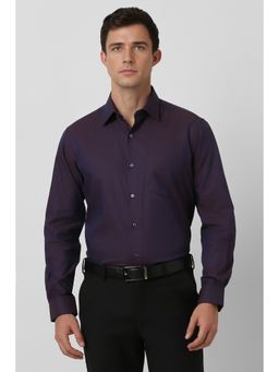 Van Heusen - Men Purple Textured Full Sleeves Casual Shirt